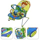 Vibrating baby bouncer with musical function - Adjustable baby bouncer with 1 toybar and educational