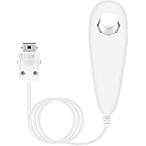 OSTENT コントローラー モーションベース 有線 ヌンチャク コントローラー 任天堂 Wii コンソール ビデオゲーム に対応 (White)