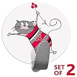 Tatkraft Funny Catsステンレススチール強力粘着フック2個/セット
