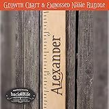 back40life | 60 "プレミアム刻印木製Growth Chartルーラーwith Embossed名バンドル 7.5"x60"