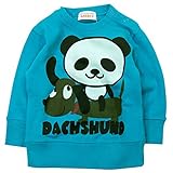 【秋冬春対応】 GARACH(ギャラッチ) 裏毛パンダ&ダックスフンドPtトレーナー 110cm /Gn NO.AH-1631607