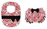 Mud Pie Red Damask Bib & Bloomer Set, 0-6 Month by Mud Pie