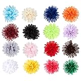 シフォン生地花 – 16-packシフォン花の工芸品、DIYヘッドバンドアクセサリーfor Girls , 16アソートColors , 4インチ直径