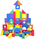 Non-Toxic 70 Piece foam Wonder Blocks for Children - Non-Recycled Quality, Waterproof, Soft, Bright,