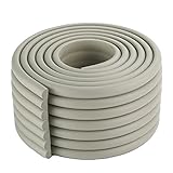 ROOCIA 乳幼児への安全対策に ベビー コーナーガード 波型 タイプ 赤ちゃん ケガ防止 クッション 全長2メートル 自由自在 かんたん設置 両面テープ付き (グレー)