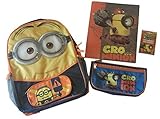 Minions Despicable Me 16" Backpack & Cro-Minion Zipper Case, Folder, and Crayons bundle [並行輸入品]