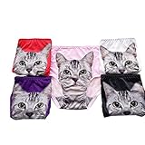レーディース セクシー レース かわいい 3D猫ちゃん パンツ ショーツ 下着 アンチ露出 安全パンツ フリーサイズ ＜違う色5枚セット＞