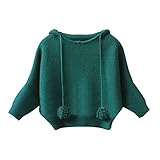 幼児赤ちゃん男の子女の子ニットフード付きセーター2 – 7tバットウィングスリーブスウェットシャツ カラー: グリーン