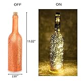 AceLife ストリングライトボトル LED 透明ガラス 星の輝き 金属製ホルダー付き ゴールド