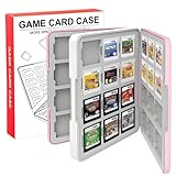 MOXCAHER 3DS ソフトケース 3DS/DS/2DS対応 24/48 枚収納 ソフト整理収納盒 防塵保護 持ち運び便利 (ピンク, 48枚収納)