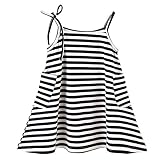 Little / Bigベビーガールズドレス幼児用子供ストライプドレスコットンサンドレス2 – 12t カラー: ブラック