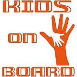 14色 KIDS ON BOARD 親子 HAND ステッカー【KIDS IN CAR 男の子 女の子】 (オレンジ)