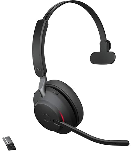 Jabra Evolve2 65 MS Wireless Headset with Link380a, Mono, Black