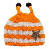 赤ちゃん　秋冬着　帽子　可愛いベビー帽子　子供ハット　ニット　ウール　インナーベルベットビーハット　暖かい　寒さ抵抗　手作り　トレンディ　オレンジ