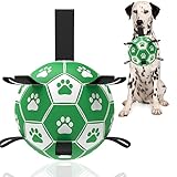 ZIKATON 犬用おもちゃ サッカーボール インタラクティブな犬用おもちゃ (グリーン)