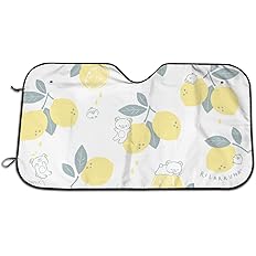 Amazon リラックマ レモン柄 サンシェード 車 フロントサンシェード 日除け 軽自動車 吸盤 Uvカット キャラクター アニメ グッズ 雑貨 かわいい ｋｉｓｙｍｅａｒ おしゃれ 車用品 130 70cm サンシェード 車 バイク