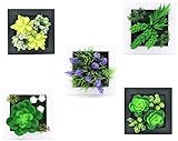 【La Bella】 ウォールグリーン 壁掛け 観葉植物 フェイクグリーン 人工 植物 造花 緑 インテリア (5個セットA)