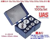 分銅 1kセット 1000g はかり 秤用 10g 20g 20g 50g 100g 100g 200g 500g 計1000g 8個Set 箱入り 測定器 おもり 天秤 てんびん