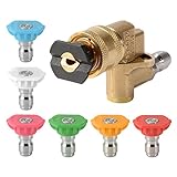 XCSOURCE 1/4" ピボットカップラー 圧力ワッシャー用 + 7×ノズルチップ 3.0 GPM 4000PSI 0/15/25/40/65度 HS1079