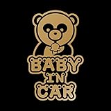 パンダ Baby in car カッティングステッカー ゴールド 金