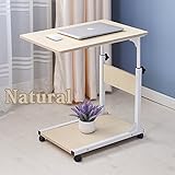 昇降式サイドテーブル 木目調 キャスター付き EA-ST04-NWD ナチュラルウッド