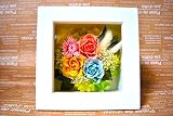 fleurcocoオリジナル ホワイト ボックスプリザーブドフラワー 素敵なオレンジ