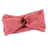 Prettyia 可愛い　かぎ針編み　ボタン　赤ちゃん　女の子　幼児　　ヘッドバンド　ヘアバンド　アクセサリー　誕生日　全9色 - コーラル