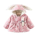 Pojour ベビー服 子供服 女の子コート 冬 防寒 裏毛 かわいいチェリー印刷ジャケット おしゃれフード付きコート 厚手 暖かい 綿 ベビールームウェア 普段着 カジュアル 旅行 記念日 プレゼン