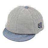 【ノーブランド品】ベビー コットンキャップボーダー 42cm-46cm ブラウン