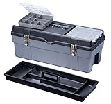 Stack-On GMR-26RPS 26-Inch Deluxe Professional Plastic Tool Box with Removable Parts Storage, Red [並