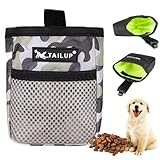 DELUXEFOX 犬用 トリーツポーチ 訓練グッズ 犬 お散歩バッグ 犬用おやつポーチ ペット用品 ウエストバッグ 多機能 防水 小物 大容量 軽量訓練 外出用 散歩時の持ち運びに便利 (迷彩)