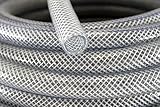 100 Ft x 3/8" ID High Pressure Braided Clear Flexible PVC Tubing Heavy Duty UV Chemical Resistant Vi
