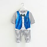 ベビー キッズ 赤ちゃん 子供服 フォーマル 男の子 蝶ネクタイ付重ね着風ストライプロンパスカバーオール結婚式 お宮参り 七五三 節句 入園式 入学式 出産祝い ギフト123