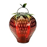 Funky Fruit Novelty Strawberry Metal Solar Lantern Garden Light