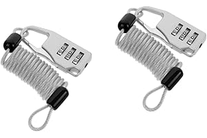 Gatuida 2 セット ワイヤー ロープ スキー ロック ロック 荷物用 ロック 冷蔵庫用 ロック ロッカー用 ロック ケーブル スノーボード ロック ケーブル ロック ヘビー 耐久