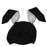 KINDOYO 赤ちゃんの少女ニット漫画バニー耳ビーニーハット、かわいい子供冬の暖かいかぎ針編みハット0-5歳