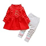 Tovadoo 子供服 ベビー服 女の子 トップス+ズボン セットアップ 長袖 秋冬 ワンピース 多色 サクランボ柄 お姫様 パーティー 保育園