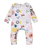 (プタス) Putars赤ちゃんの秋と冬の長袖のクロールスーツ白いライオンの花の色のパターン快適なパジャマ旅行の子供6ヶ月 - 24歳