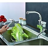 JiaYouJia プルアウトスプレー付きシングルハンドルクロムメッキ　キッチン蛇口　水栓金具　キッチン用水栓　真鍮製混合栓