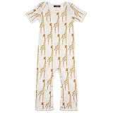 Milkbarn Organicコットン半袖ベビーロンパース,黄色キリン US サイズ: 3-6 Months