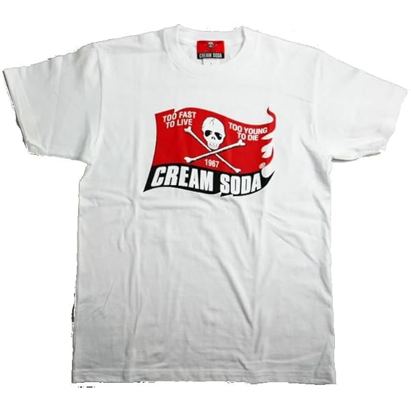 Amazon | CREAM SODA スカルフラッグ Tシャツ 『 WHITE