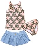 キッズ・ジュニア RUSS-K 女の子用セパレート水着3点セットsw1703 130cm ピンク