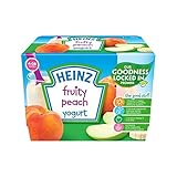 フルーティーなヨーグルトピーチ4-36 Mths 4×100グラム (Heinz) - Heinz Fruity Yogurt Peach 4-36 Mths 4 x 100g [並行輸入品]
