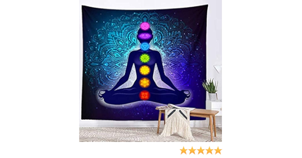 絶品 7つのチャクラタペストリー 壁掛け ヨガ 瞑想 タペストリー サイケデリック ロータス ヒッピー チャクラ 部屋用タペストリー 59 1 X 7インチ Www Rubberdev Gov Lk