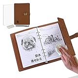 スマートノート A５ 消せるノート デジタルノート ビジネス手帳 1000回繰り返し使えるメモ帳 手帳 縦開 革製 備忘録 自由帳 横書き ポータブル 可愛い 文房具 オフィス用品 おしゃれ エコ カードホルダー ペンホルダー 持ち運び システム手帳 (ブラウン)