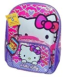 FAB Hello Kitty Pink Hearts Iridescent Backpack with Lunch Bag-16" [並行輸入品]