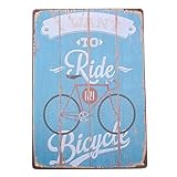 AszuneメタルポスターI Want to Ride自転車Signs forバー、ホーム、Resturant Wall Plaque