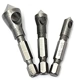 3 ピース/ロット皿ビット セット バリ取り ドリル ビット タッパー穴カッター ハンド ツール面取り セット木材