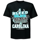NFLユニセックスCarolina Football " I Bleedブルー、ブラック&シルバーGo Carolina」Tシャツ M ブラック