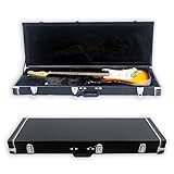 エレキギターケース エレキギターハードケース エレキギター用ハードケース ネックピロー付き、ギターケース (ブラック)